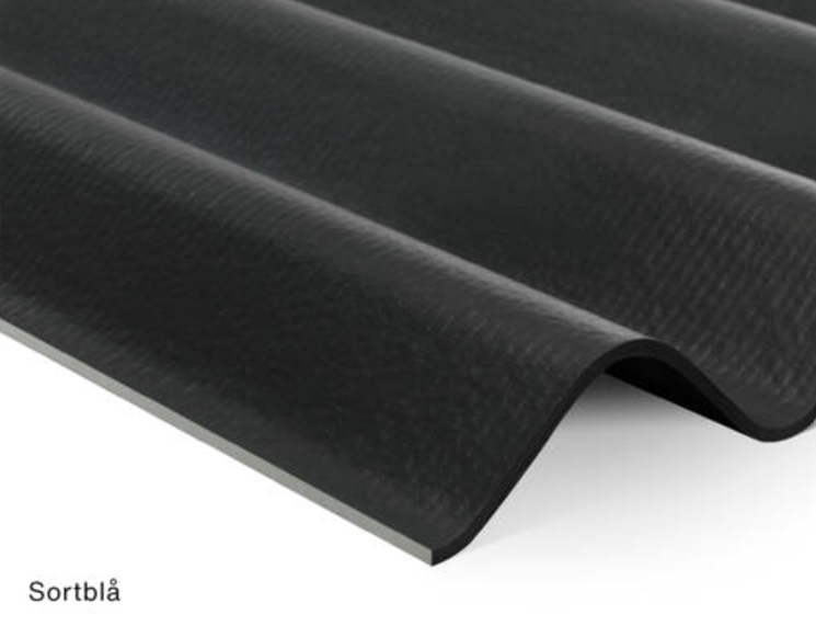 B6 bølgeplade i farven sortblå