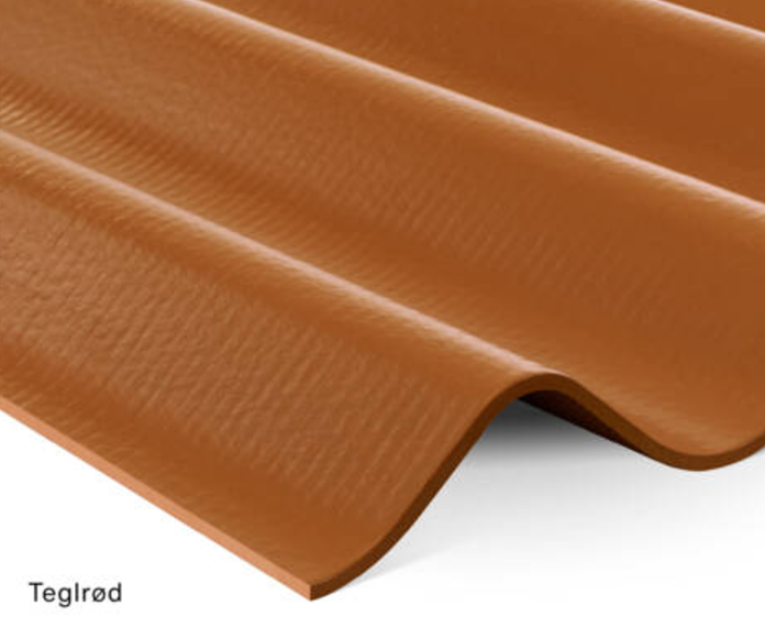 B7 bølgeplade i farven teglrød